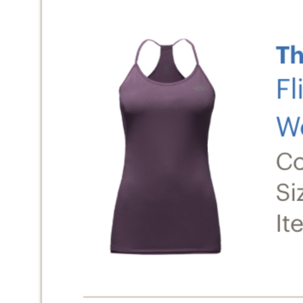 NWT The North Face, Flight Better Than Naked Tank C